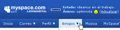 MySpace botón Amigos